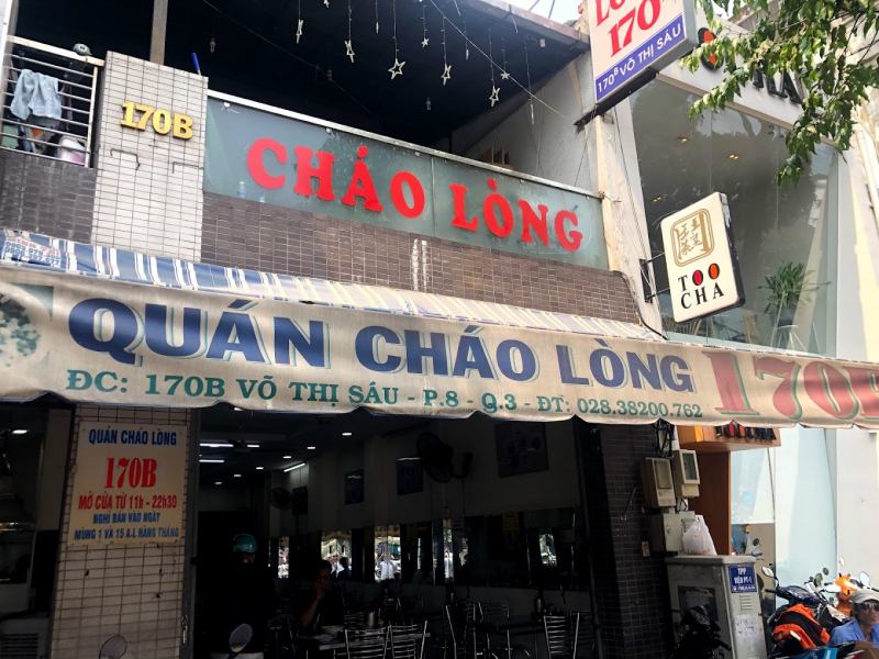 Quán Cháo Lòng 170B từ lâu đã trở thành thương hiệu cháo lòng, lòng trần và các món về lòng nức tiếng đất Sài thành