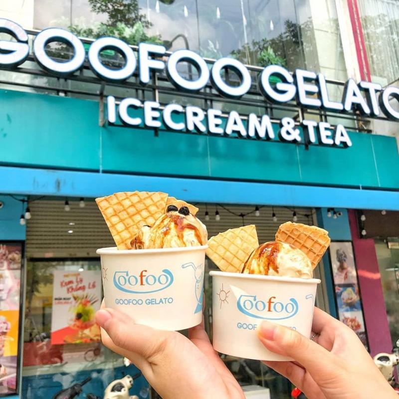 Goofoo gelato nổi tiếng với món kem dừa ngon miệng với phần kem thơm béo kết hợp phần dừa ngậy thơm tạo nên thương hiệu riêng biệt cho Goofoo gelato.