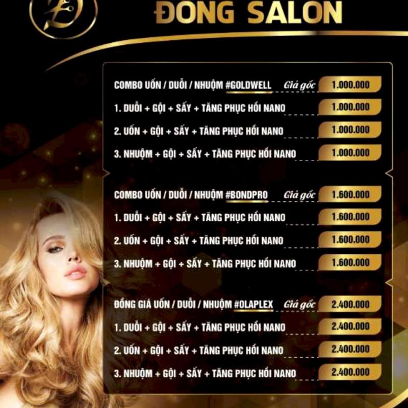 Bảng giá dịch vụ tại Hair Salon Đồng Group