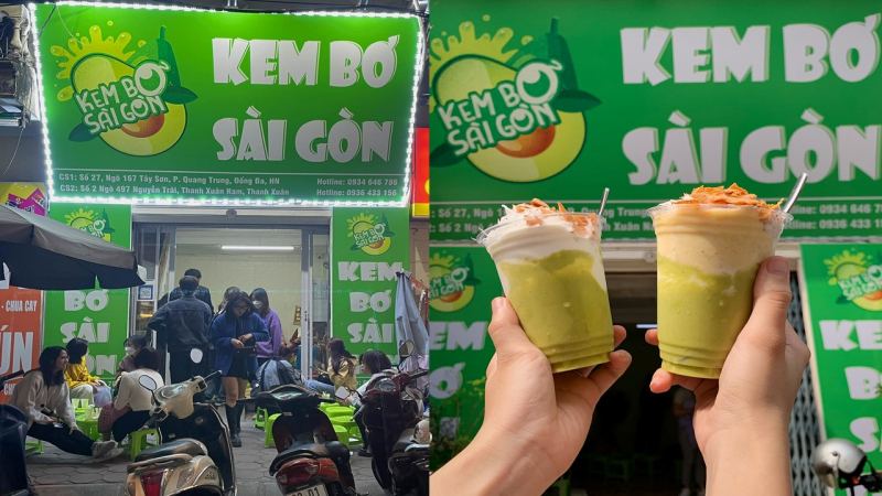 Kem bơ Sài Gòn chính là một trong những địa chỉ thưởng thức kem bơ ngon, rẻ mà lại nhiều vô cùng ở Hà Nội