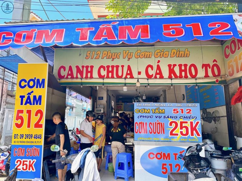 Quán cơm tấm 512 được rất nhiều dân văn phòng lui tới thường xuyên tại Vũng Tàu